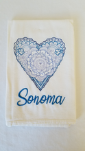 Load image into Gallery viewer, Lace Heart Sonoma Tea Towel
