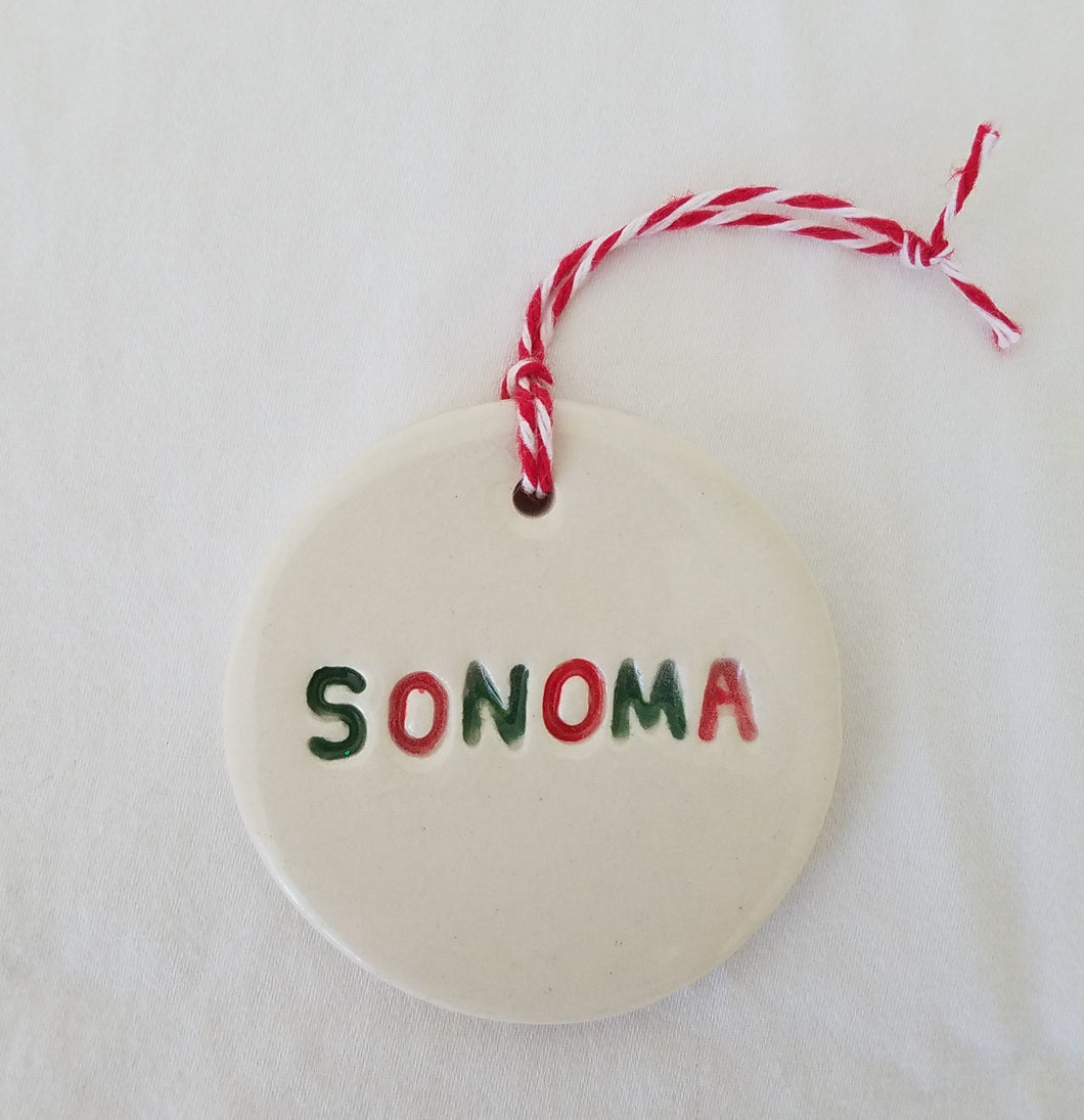 Ceramic Round Sonoma Ornament