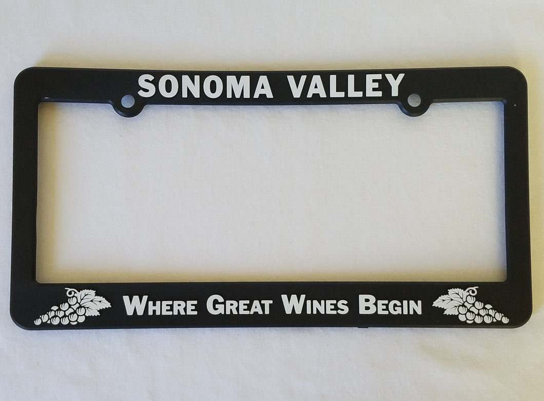 Sonoma Valley License Plate Holder