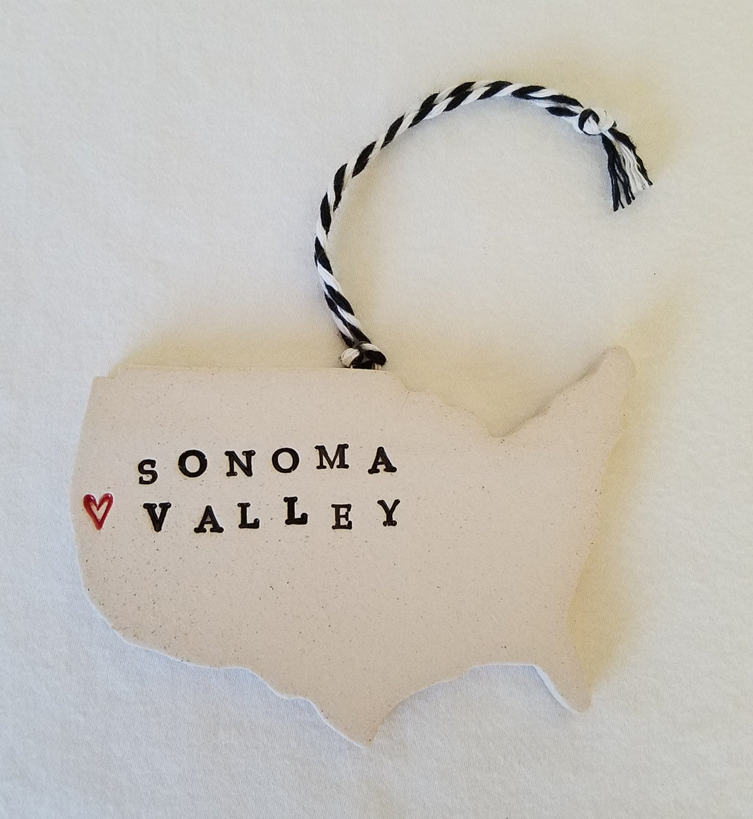 Ceramic Sonoma Valley Pride Ornament